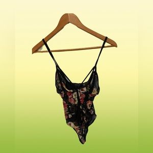 Sheer Floral Print Bodysuit